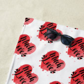 Veel liefde, stomme harten strandlaken (In situ)