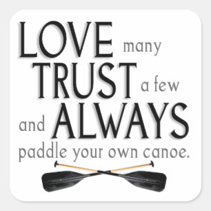 Veel liefde, vertrouwen op een paar vierkante sticker