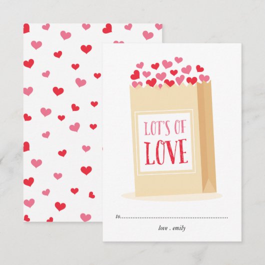 Veel liefde voor klaslokalen Valentijnsdag kaart (Voorkant / Achterkant)