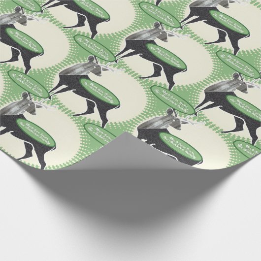 Veel liefde voor uw namen retro herten kerst cadeaupapier (Hoek)