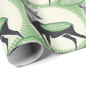 Veel liefde voor uw namen retro herten kerst cadeaupapier (Rol Hoek)