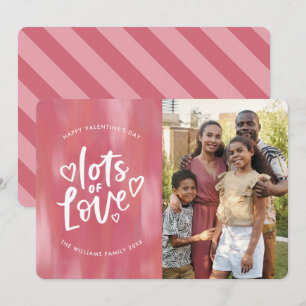 Veel liefdesfamilie foto van Valentijnsdag Bedankkaart