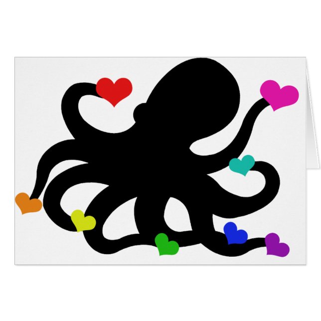 Veel liefdesharten Octopus Art Design (Voorkant Horizontaal)
