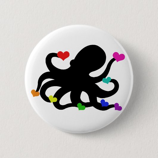 Veel liefdesharten Octopus Art Design Ronde Button 5,7 Cm (Voorkant)
