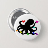 Veel liefdesharten Octopus Art Design Ronde Button 5,7 Cm (Voorkant /achterkant)