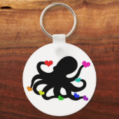 Veel liefdesharten Octopus Art Design Sleutelhanger (Voorkant)