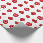 Veel liefdesorganisatie Red Holiday Ornament Cadeaupapier (Hoek)