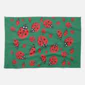 Veel lieveheersbeestjes Lucky Pattern Green Theedoek (Horizontaal)