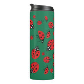 Veel lieveheersbeestjes Lucky Pattern Green Thermosbeker (Geroteerd rechts)