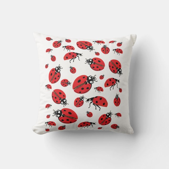 Veel lieveheersbeestjes Lucky Pattern Kussen (Voorkant)