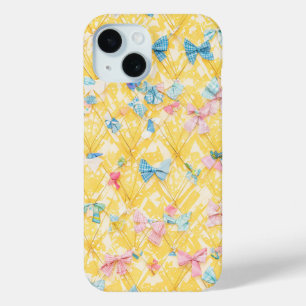Veel linten en gespeelde patroon telefoonhoes iPhone 15 case