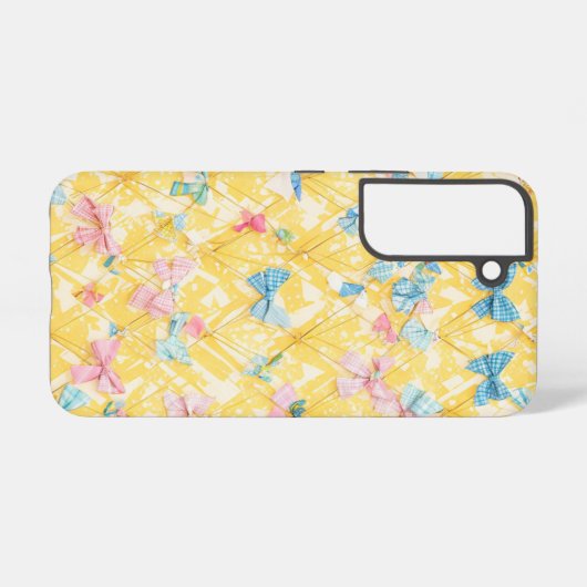 Veel linten en gespeelde patroon telefoonhoes samsung galaxy hoesje (Achterkant horizontaal)