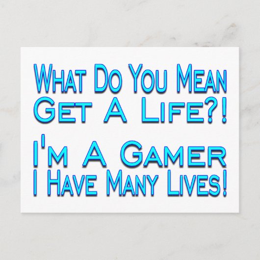 Veel lives Gamer Briefkaart (Voorkant)