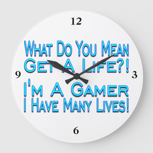 Veel lives Gamer Grote Klok (Voorkant)