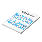 Veel lives Gamer Notitieblok (Linkerzijde)