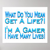 Veel lives Gamer Poster (Voorkant)