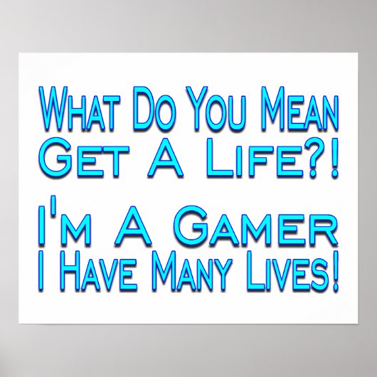 Veel lives Gamer Poster (Voorkant)