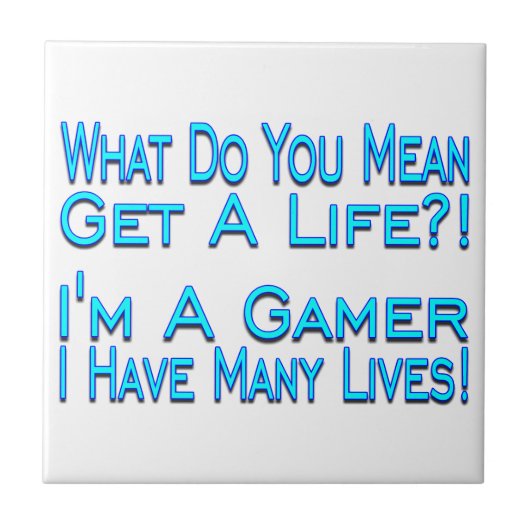 Veel lives Gamer Tegeltje (Voorkant)