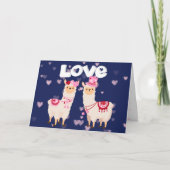 Veel Llama Love Valentijn Card Feestdagen Kaart (Voorkant)