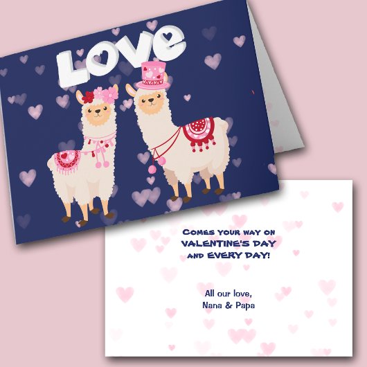 Veel Llama Love Valentijn Card Feestdagen Kaart