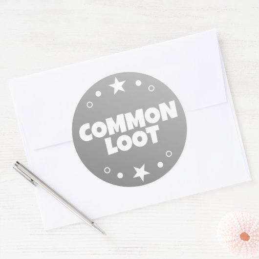 Veel Loot Gamer Kinder Grijze Tekst Slogan Ronde Sticker (Envelop)