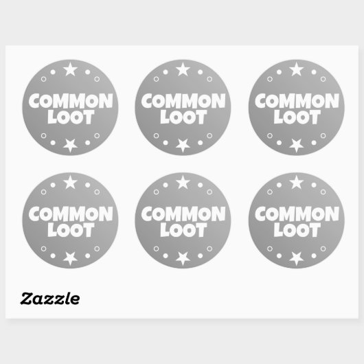 Veel Loot Gamer Kinder Grijze Tekst Slogan Ronde Sticker (Vel)
