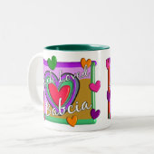 Veel Love Babcia (Poolse grootmoeder) Tweekleurige Koffiemok (Voorkant links)