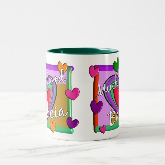 Veel Love Babcia (Poolse grootmoeder) Tweekleurige Koffiemok (Center)