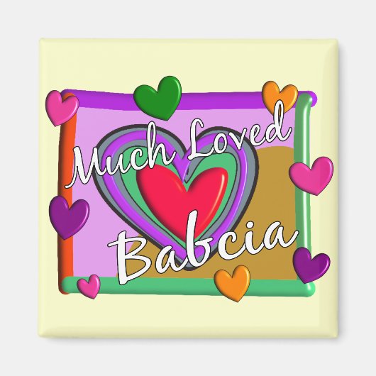 Veel Love Babcia (Poolse oma) Magneet (Voorkant)