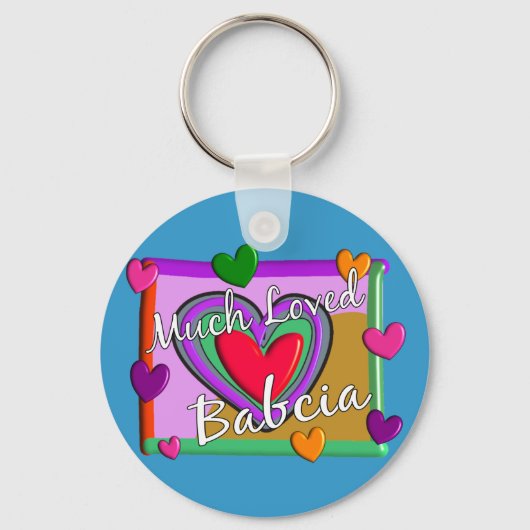 Veel Love Babcia (Poolse oma) Sleutelhanger (Voorkant)