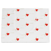 VEEL LOVE FAUX GOLD FOIL SCRIPT RED HEARTS GROOT CADEAUZAKJE (Voorkant)