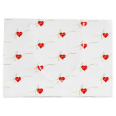 VEEL LOVE FAUX GOLD FOIL SCRIPT RED HEARTS GROOT CADEAUZAKJE (Achterkant)