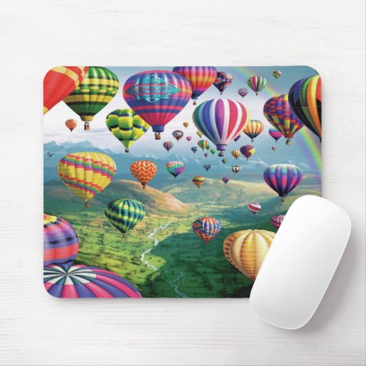 Veel luchtballonnen Mousepad Muismat (Met muis)