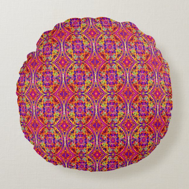 Veel Mandala's.... Rond Kussen (Voorkant)