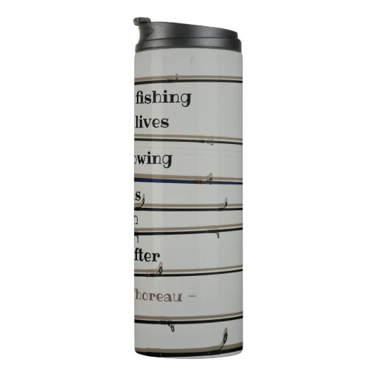 Veel Mannen gaan weg Vist Grijs Thermosbeker (Geroteerd rechts)