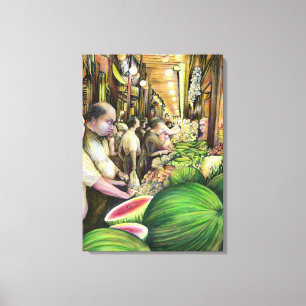 Veel Mannen Veel meloenen Boedapest Hongarije Canvas Afdruk