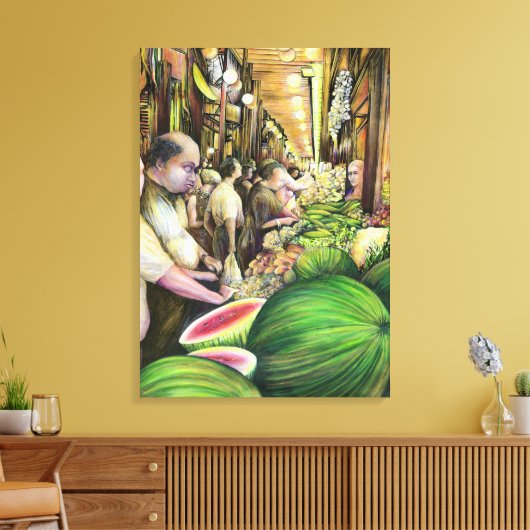 Veel Mannen Veel meloenen Boedapest Hongarije Canvas Afdruk (Insitu (Woonkamer))