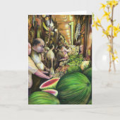 Veel Mannen, veel meloenen Boedapest Hongarije Gro Kaart (Gele Bloem)