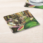 Veel Mannen, veel meloenen, Boedapest Kartonnen Onderzetters (Schuin)