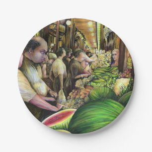 Veel Mannen, veel meloenen, Boedapest Papieren Bordje