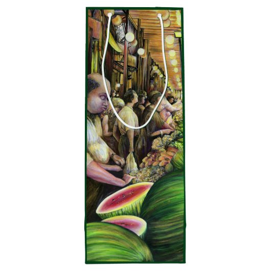 Veel Mannen, veel meloenen, Boedapest Wijn Cadeautas (Achterkant)