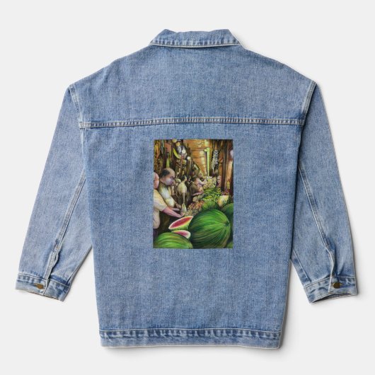 Veel Mannen, veel meloenen Denim Jacket (Achterkant)