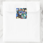 Veel marbles vierkante sticker (Tas)