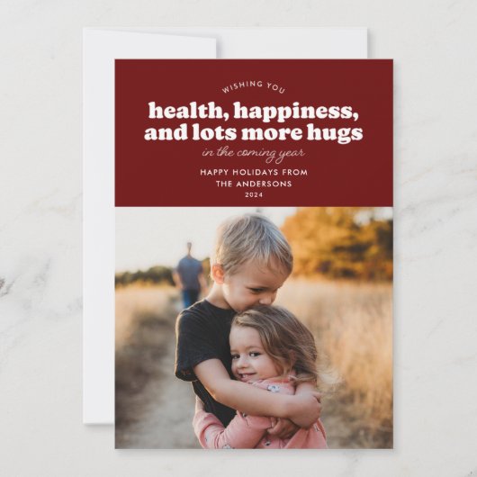 Veel meer hugs Holiday Kaart (Bourgogne) (Voorkant)