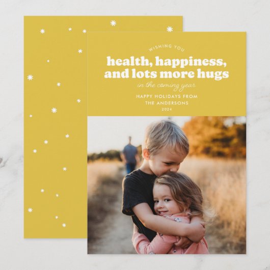 Veel meer hugs Holiday Kaart (mosterd) (Voorkant / Achterkant)