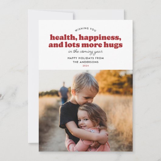 Veel meer hugs Holiday Kaart (rood) (Voorkant)