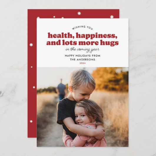 Veel meer hugs Holiday Kaart (rood) (Voorkant / Achterkant)