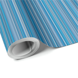 Veel meer kleuren strepen in het blauw... cadeaupapier