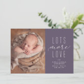 Veel meer liefde voor paarse foto-geboorteaankondi (Staand voorkant)