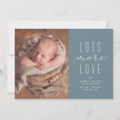 Veel meer liefdesblauwe foto-geboorteaankondiging (Voorkant)